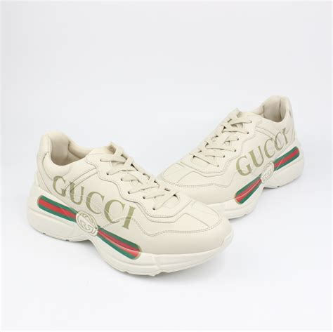 gucci men's rhyton-logo leather sneakers|gucci rhyton sneakers for women.